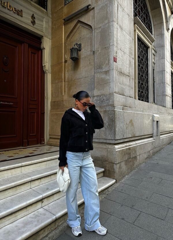 Hooded Cotton Knit Cardigan - Image 2