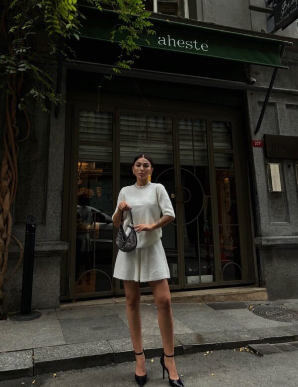 Stone Detailed Knit Skirted set - Image 2