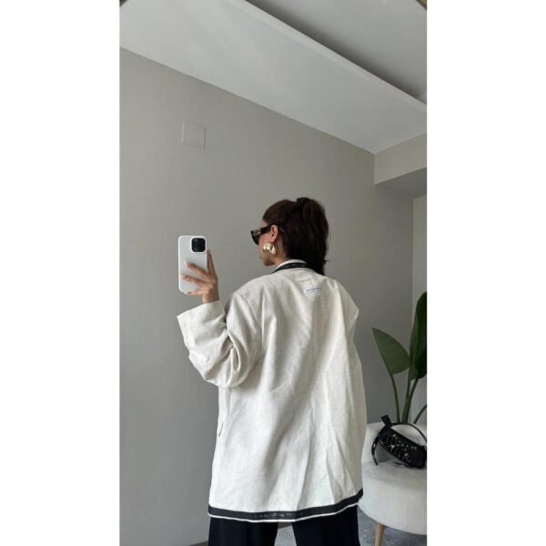 Beige Blazer Black Embroidered - Image 2