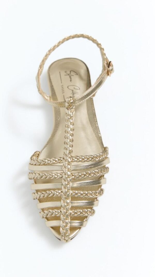 Knitting Detail Gold Sandal - Image 3