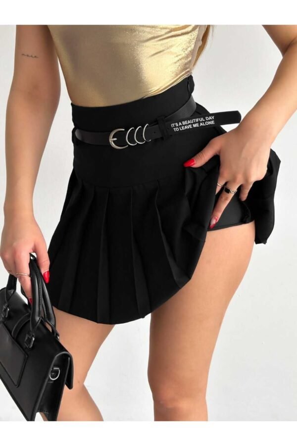Black Pleated Tennis Skirt - Image 3