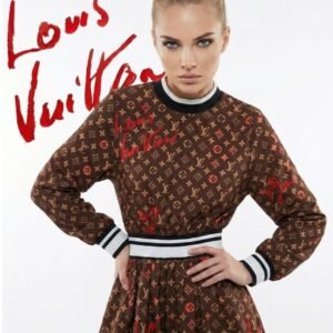 Louis Vuitton Satin Long Sleeve Dress
