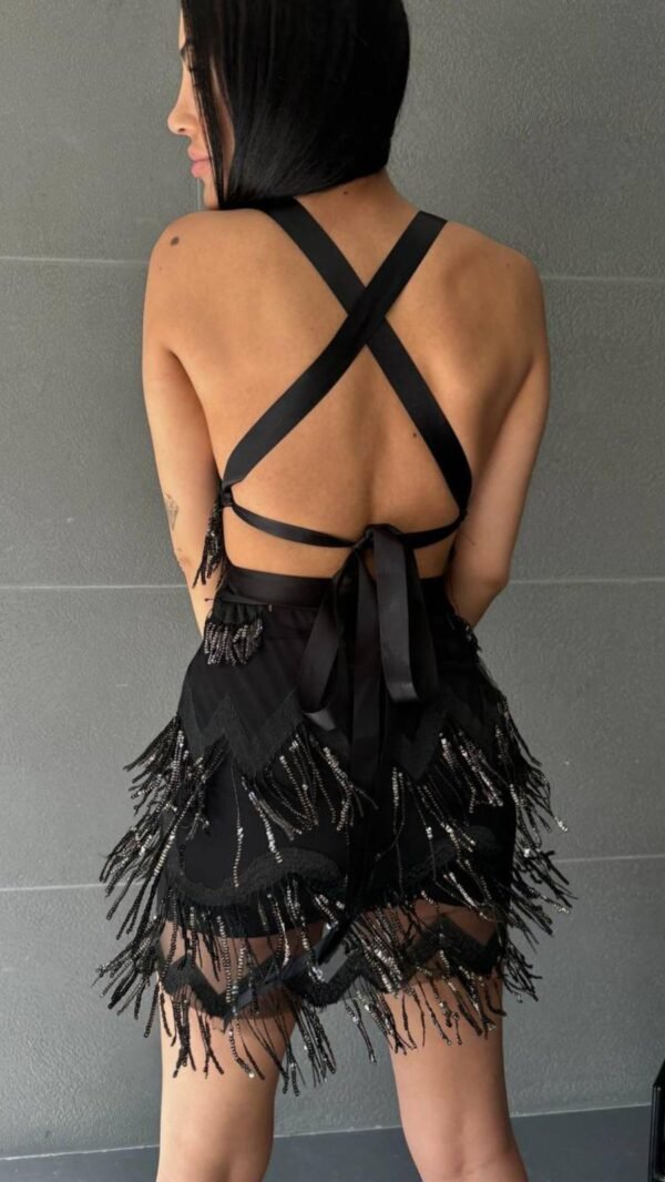 Tassel Sequined Mini Dress - Image 5