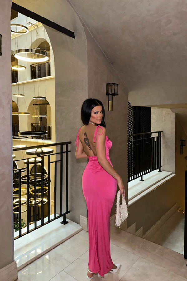 Backless String Long Dress - Image 9