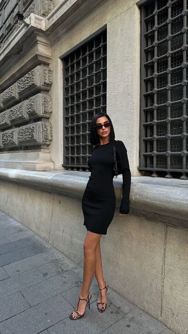 Black Mini Dress With Backless - Image 5