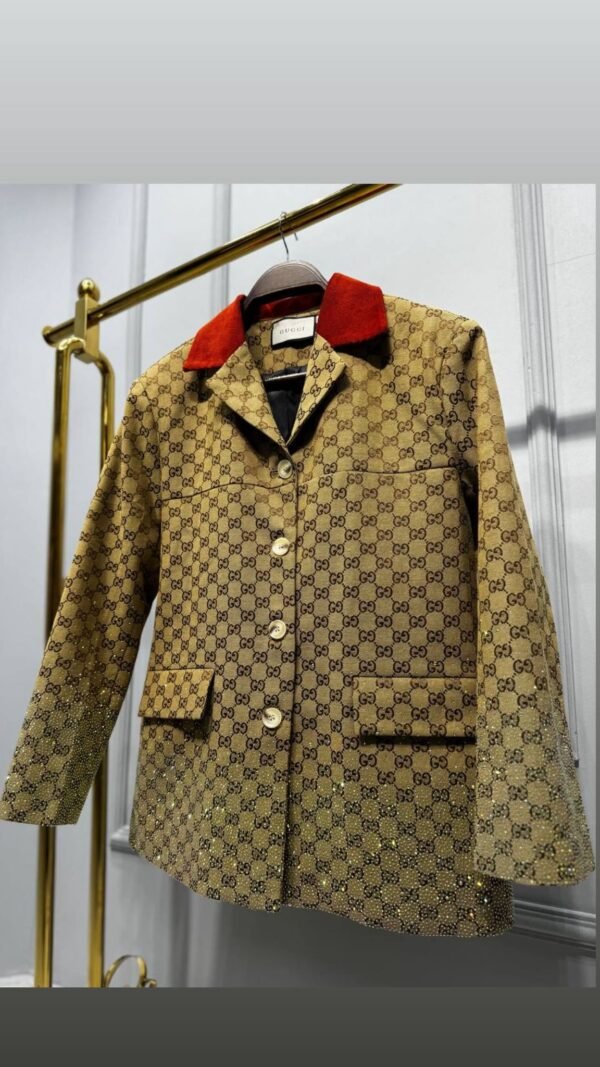 Gucci Crystal Brown Jacket - Image 3