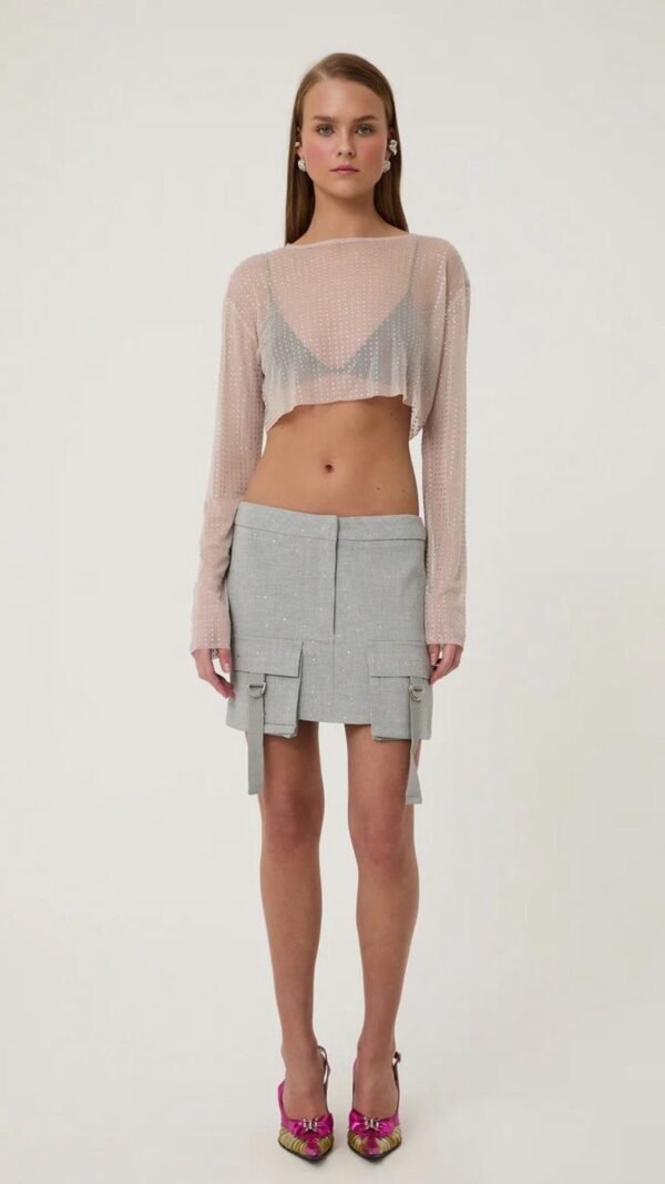Gray Skirt With Stones