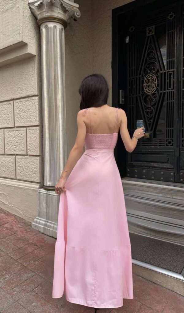 Thin Straps And Ruffle Detail Long Dress - Image 3