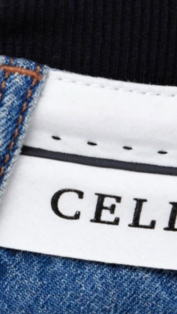 Celine Waist White Detail Straight Jeans - Image 5