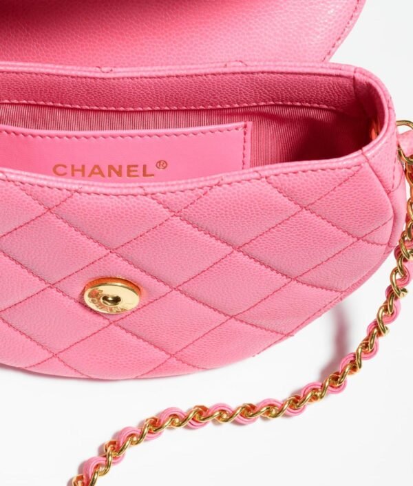 Chanel Pink Quilted Mini Messenger Bag - Image 4