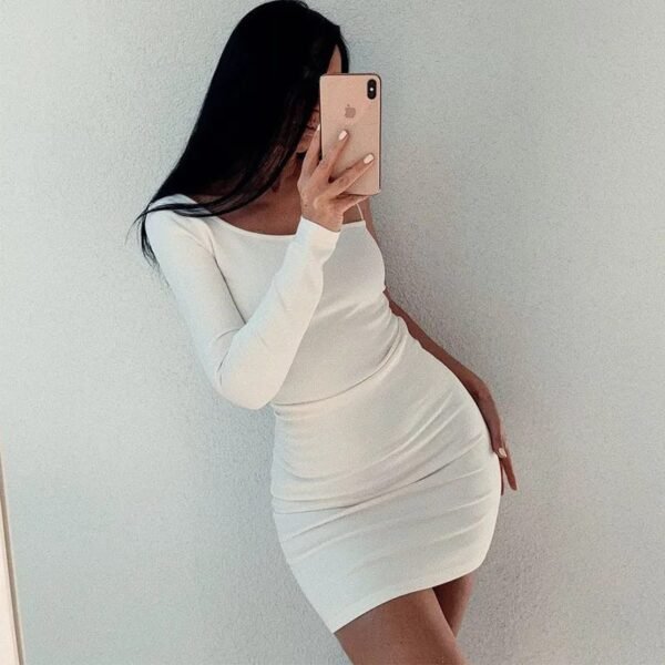 ZR One Sleeve White Mini Dress - Image 2