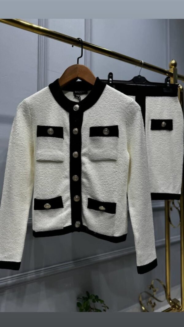Balmain Elegant Skirt Jacket Set
