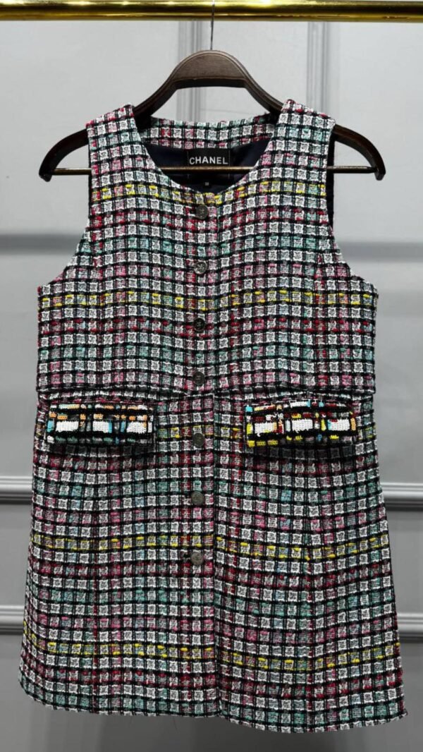 Chanel Shiny Cotton Tweed Dress - Image 2