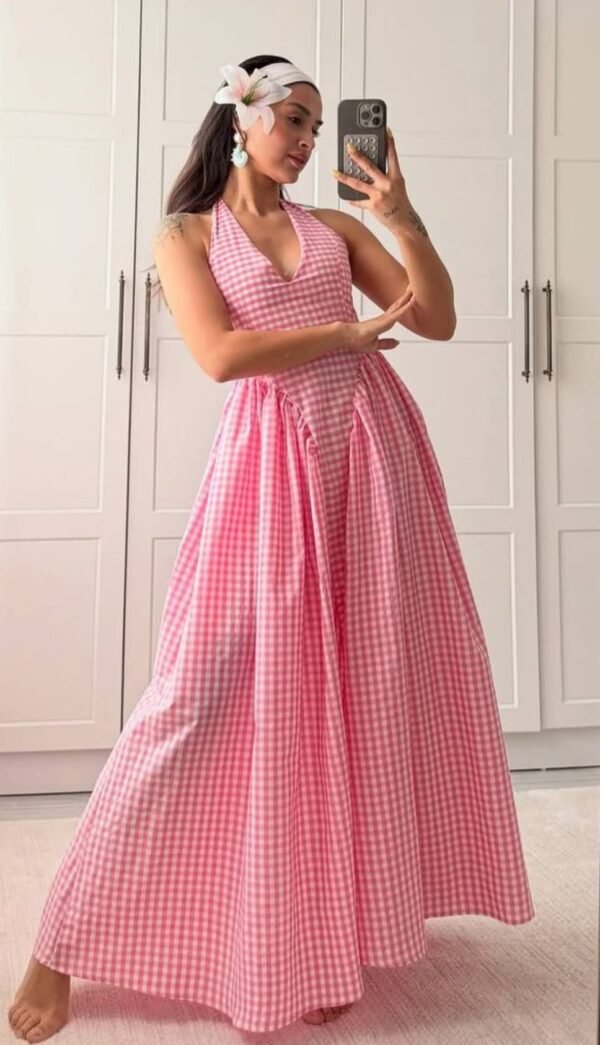 Plaid Print Long Dress
