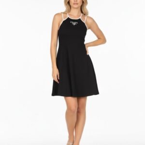 Prada Ribbed Flared Black Dress