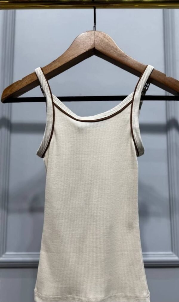 Miu Miu Stripe Trim Cashmere Tank Top - Image 3