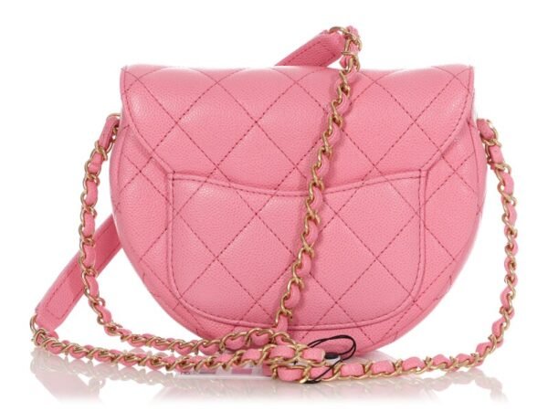 Chanel Pink Quilted Mini Messenger Bag - Image 3