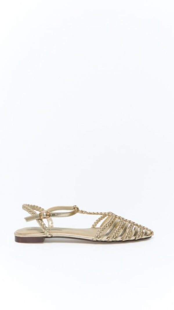 Knitting Detail Gold Sandal - Image 4
