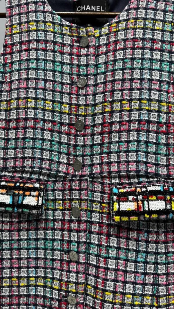 Chanel Shiny Cotton Tweed Dress - Image 7