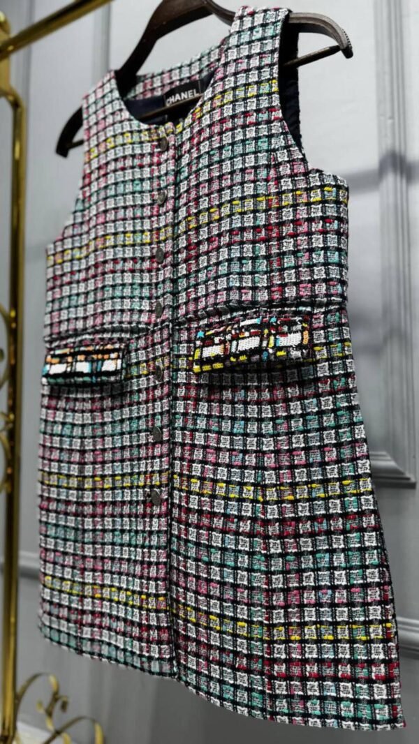 Chanel Shiny Cotton Tweed Dress - Image 5