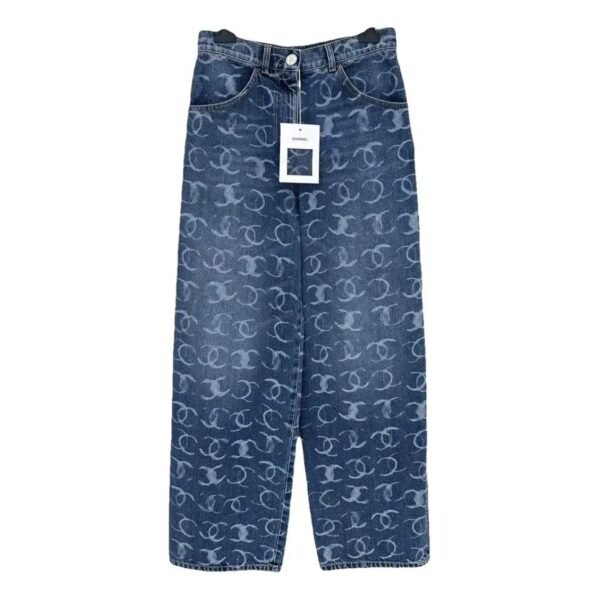 Chanel 23b CC Wide Leg Jeans