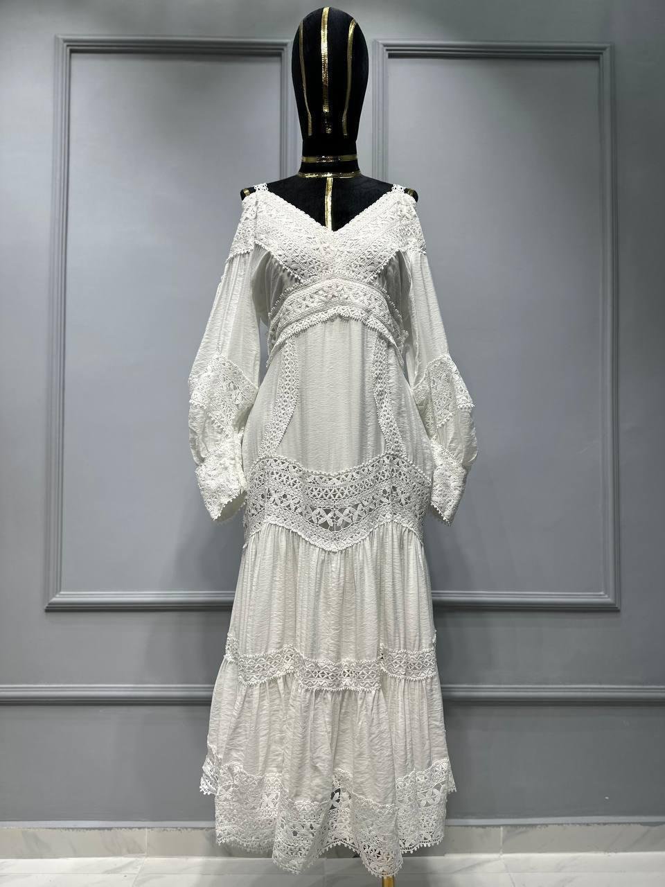 Zimmermann Off Shoulder Lace Bohemian Long Dress - Image 2