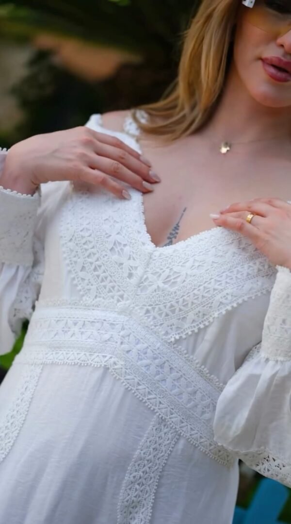Zimmermann White Off Shoulder Lace Bohemian Long Dress - Image 3