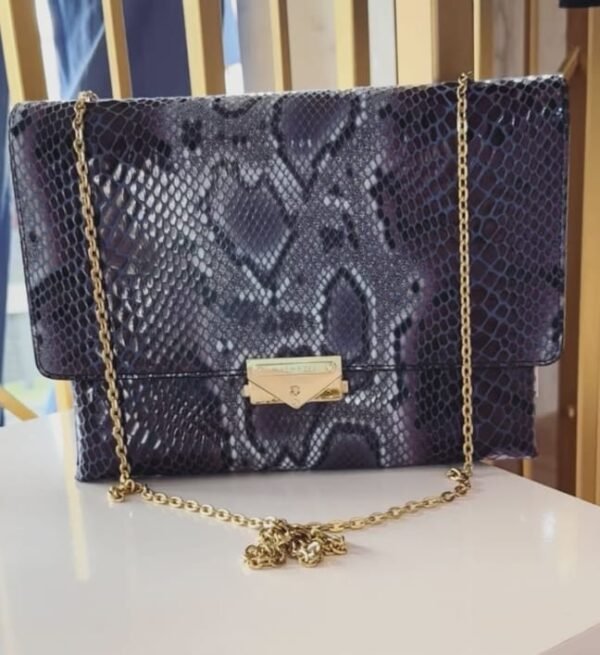 Dark Snakeskin With Gold Chain
