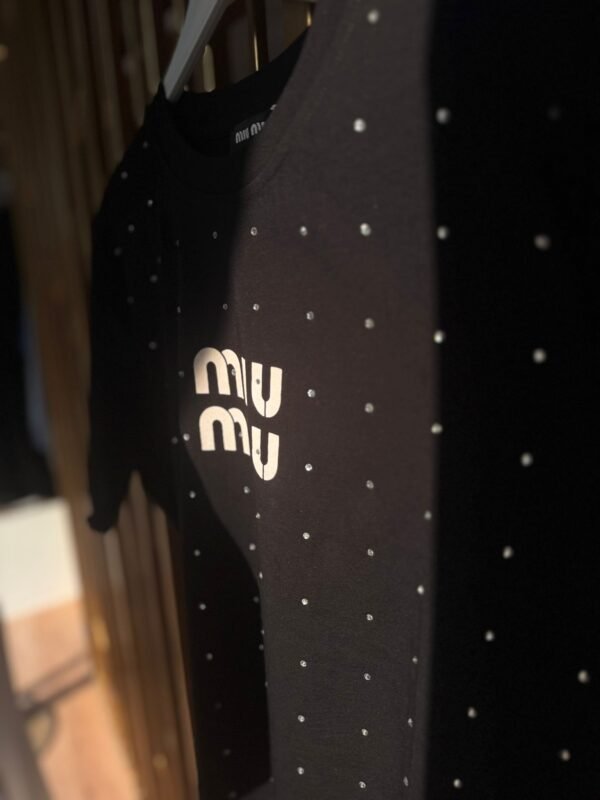 Miu Miu Rhinestone T-Shirt - Image 3