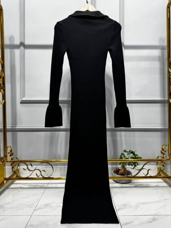 Celine Buttoned Long Dress - Image 3