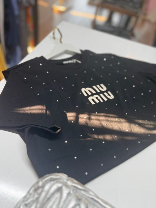 Miu Miu Rhinestone T-Shirt - Image 4