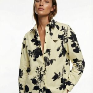 Prada Rose Printed Long Shirt