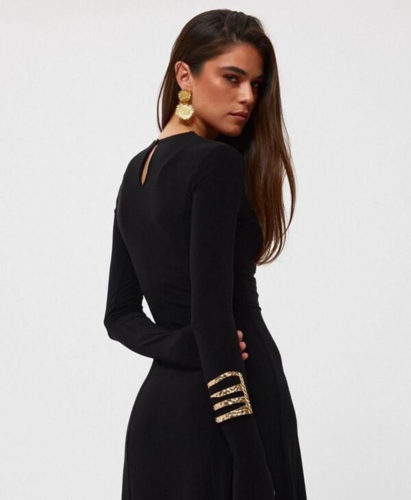 A Line Long Black Dress - Image 3