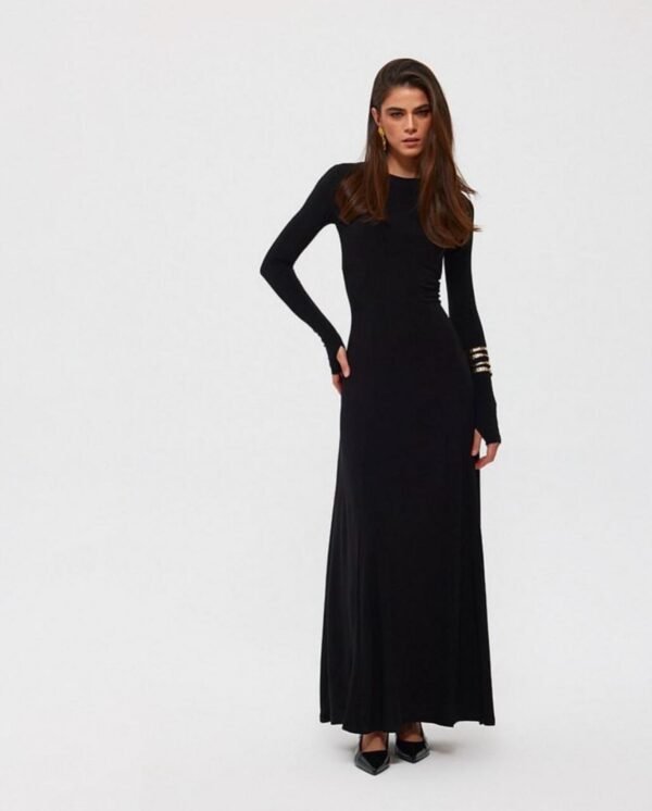 A Line Long Black Dress