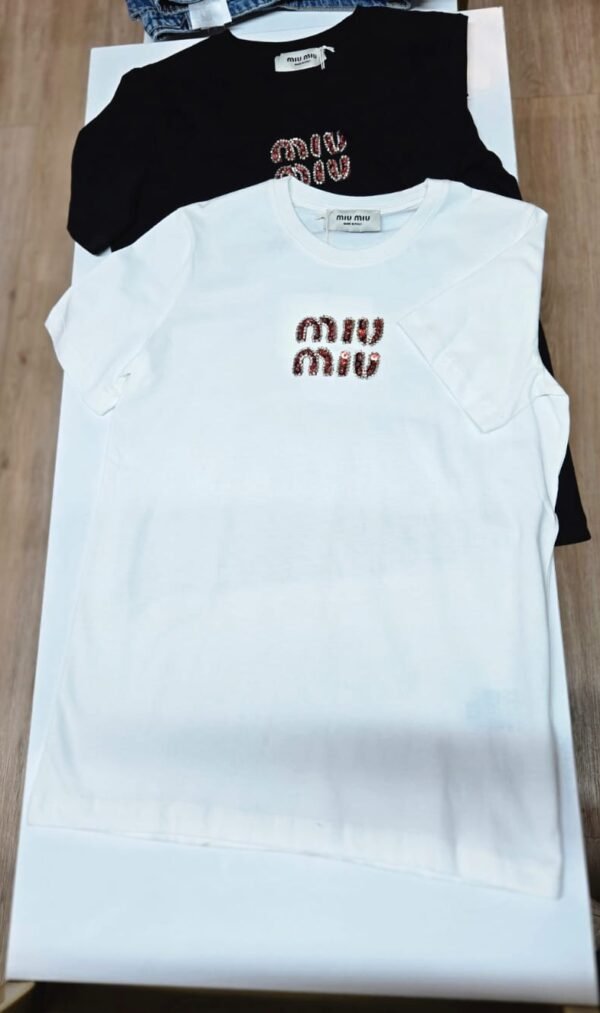 Miu Miu Embroidered Cotton T-Shirts