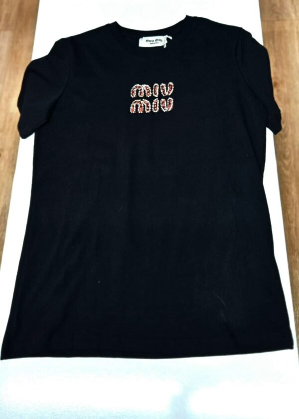 Miu Miu Embroidered Cotton T-Shirts - Image 3
