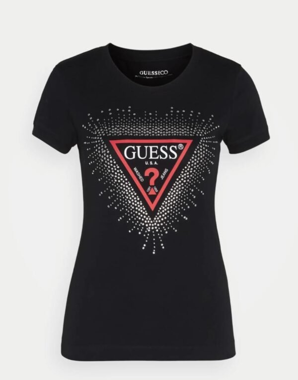 Guess Triangle Rhinestones Logo T-Shirt