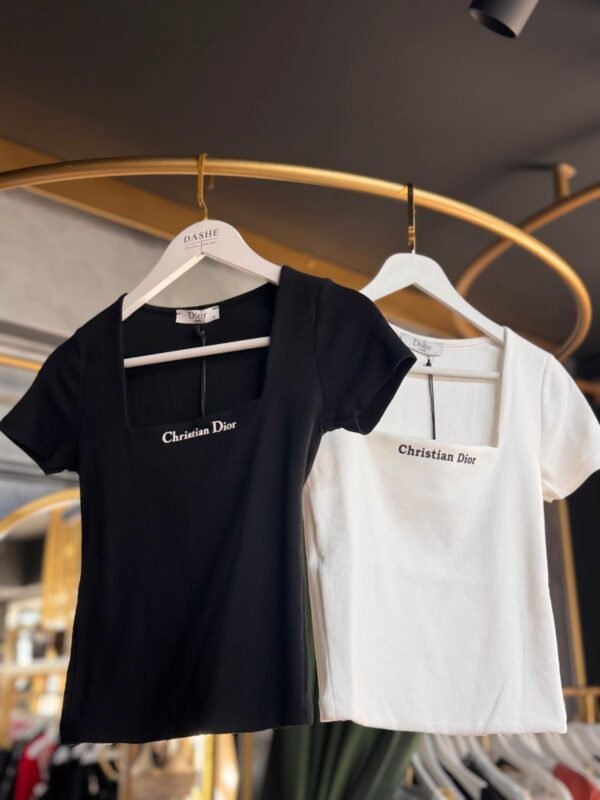 Dior Square Neck Cropped T-Shirt
