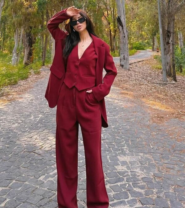 Burgundy Three Piece Set