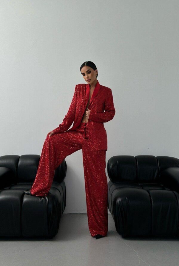 Sequin Detail Blazer Suit - Image 3