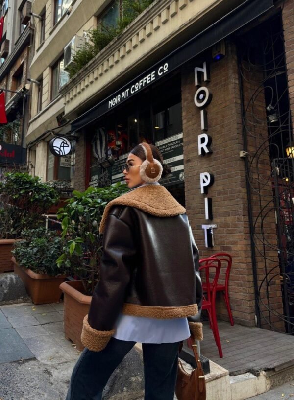 Furry Tan Coat - Image 3