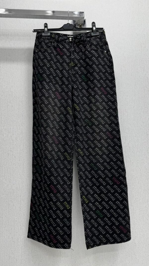 Miu Miu Black All Over Logo Jeans
