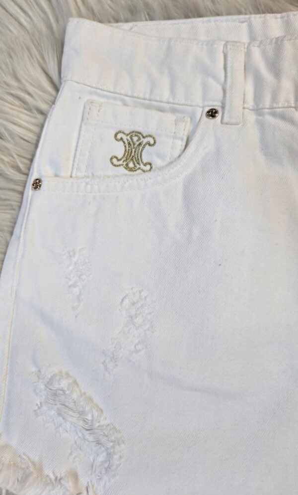 Celine White Shorts - Image 2