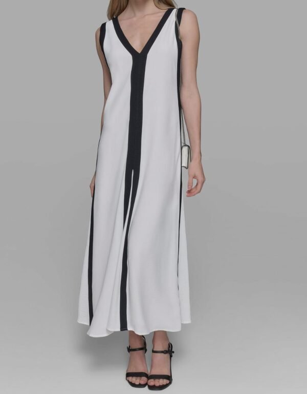 Contrast Trim Maxi Dress