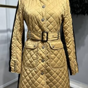 Burberry Quilted Belted Long Jacket