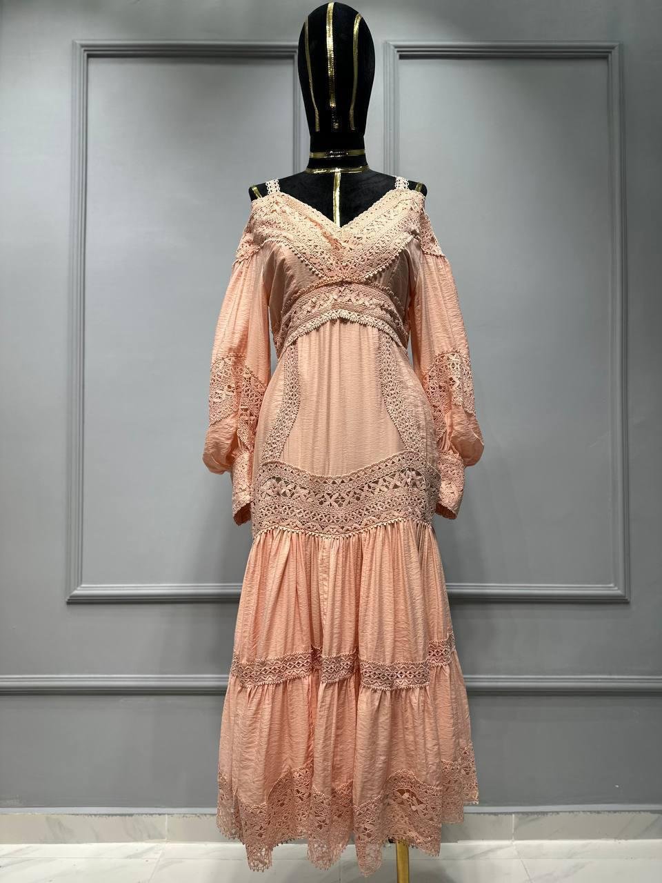 Zimmermann Off Shoulder Lace Bohemian Long Dress - Image 7