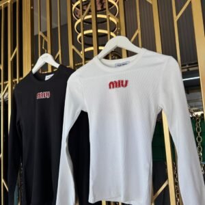 Miu Miu Long Sleeve Ribbed Top