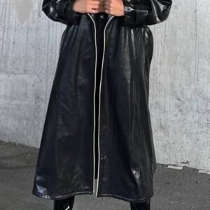Leather Long Trench Coat
