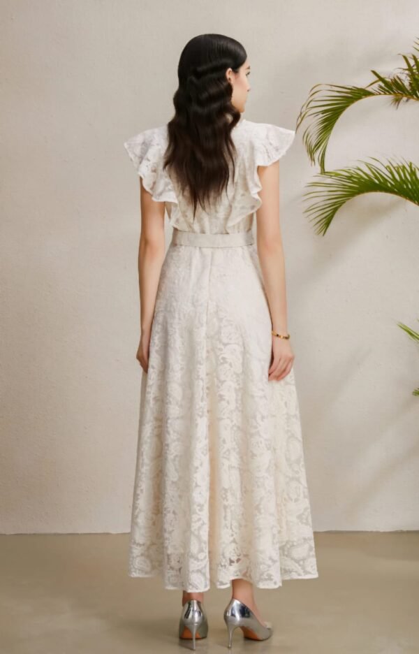 Zimmermann Elegant Belted A-Line Lace Maxi Dress - Image 6