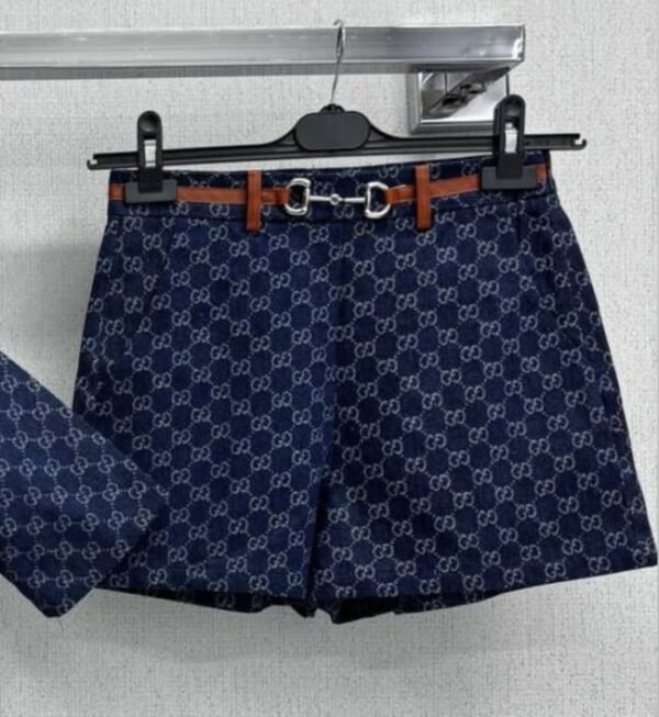 Gucci Denim Style GG Logo Jacket And Shorts Set - Image 5